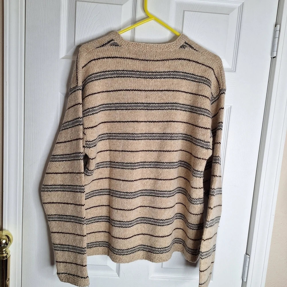J.Crew Wool Beige Striped Sweater Size Medium